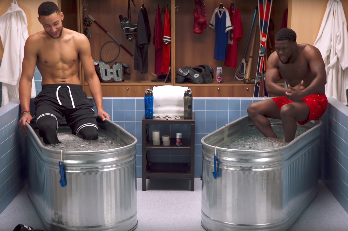 Ben Simmons Appears on Kevin Hart’s Ice Bath Video Series