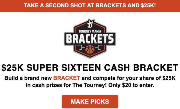 DraftKings Is Running a Second Chance Bracket For The Sweet 16
