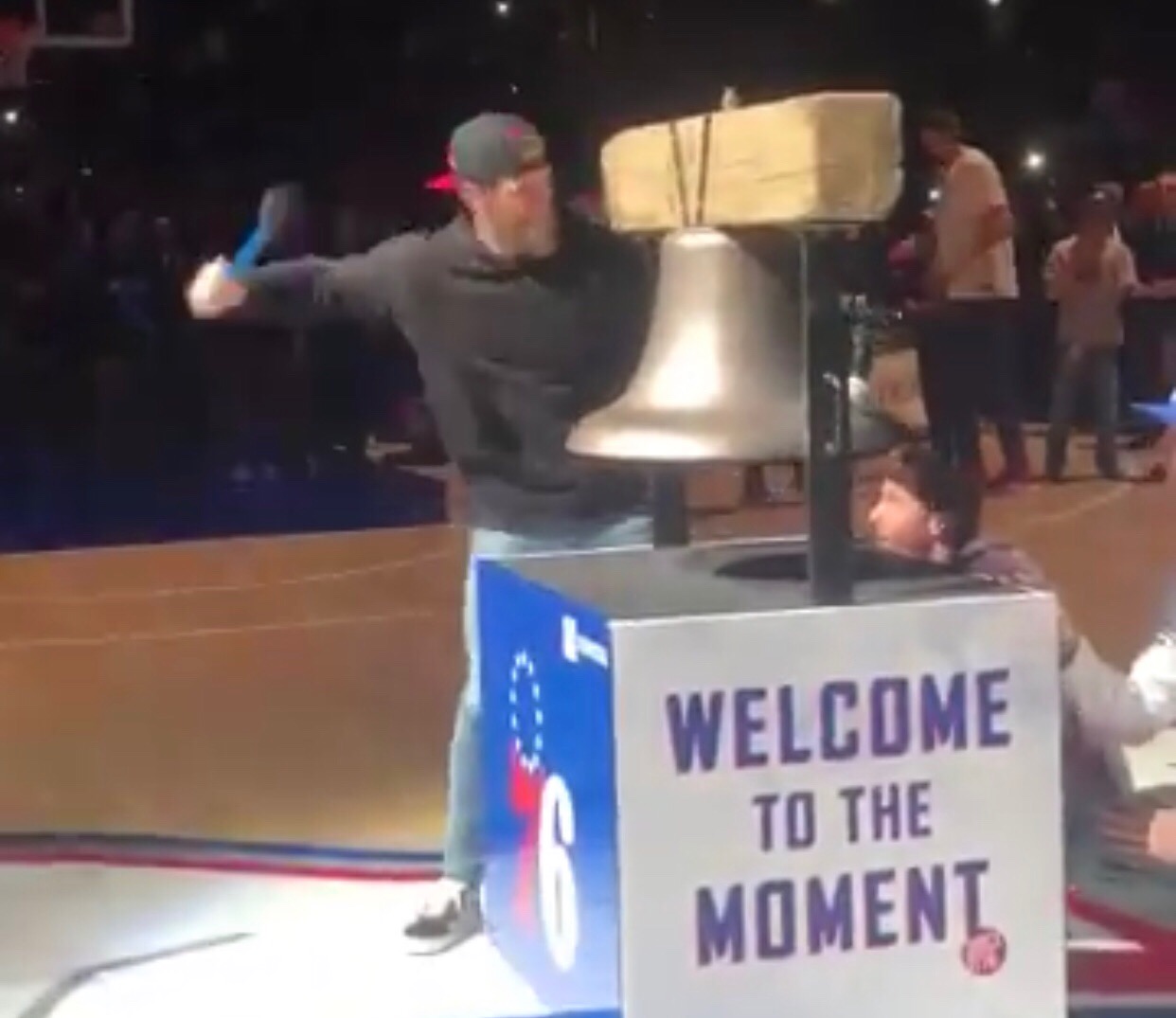 Bryce Harper RANG the Bell at the Sixers Game Tonight