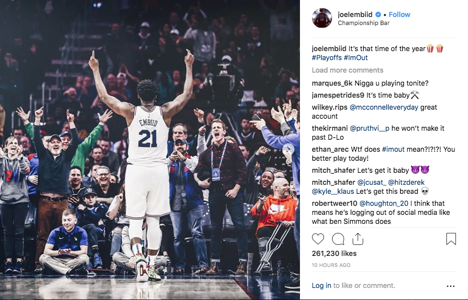 Joel Embiid Made His Playoff Predictions and Declared “#ImOut” on Instagram