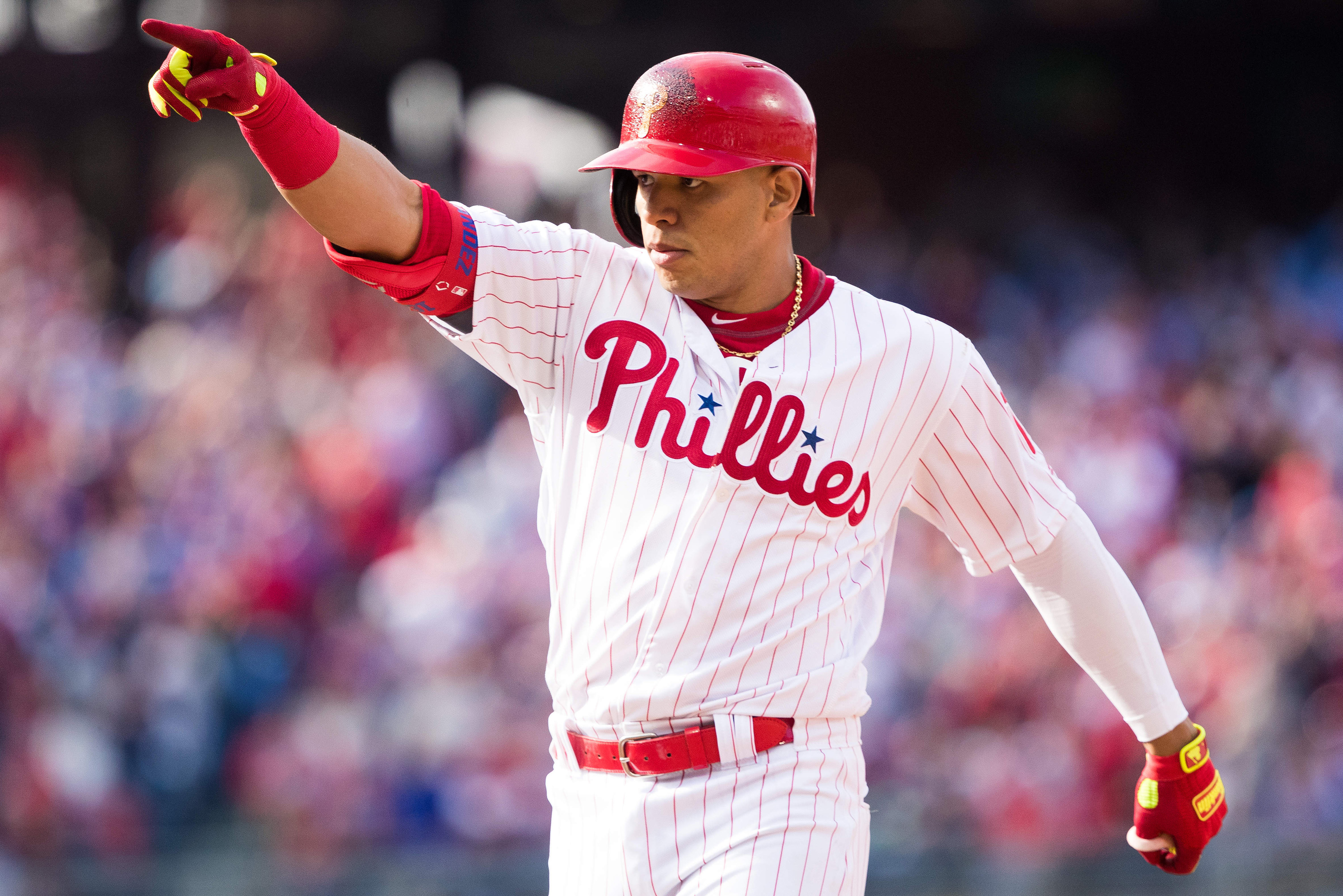 Cesar Hernandez after an RBI single against Atlanta