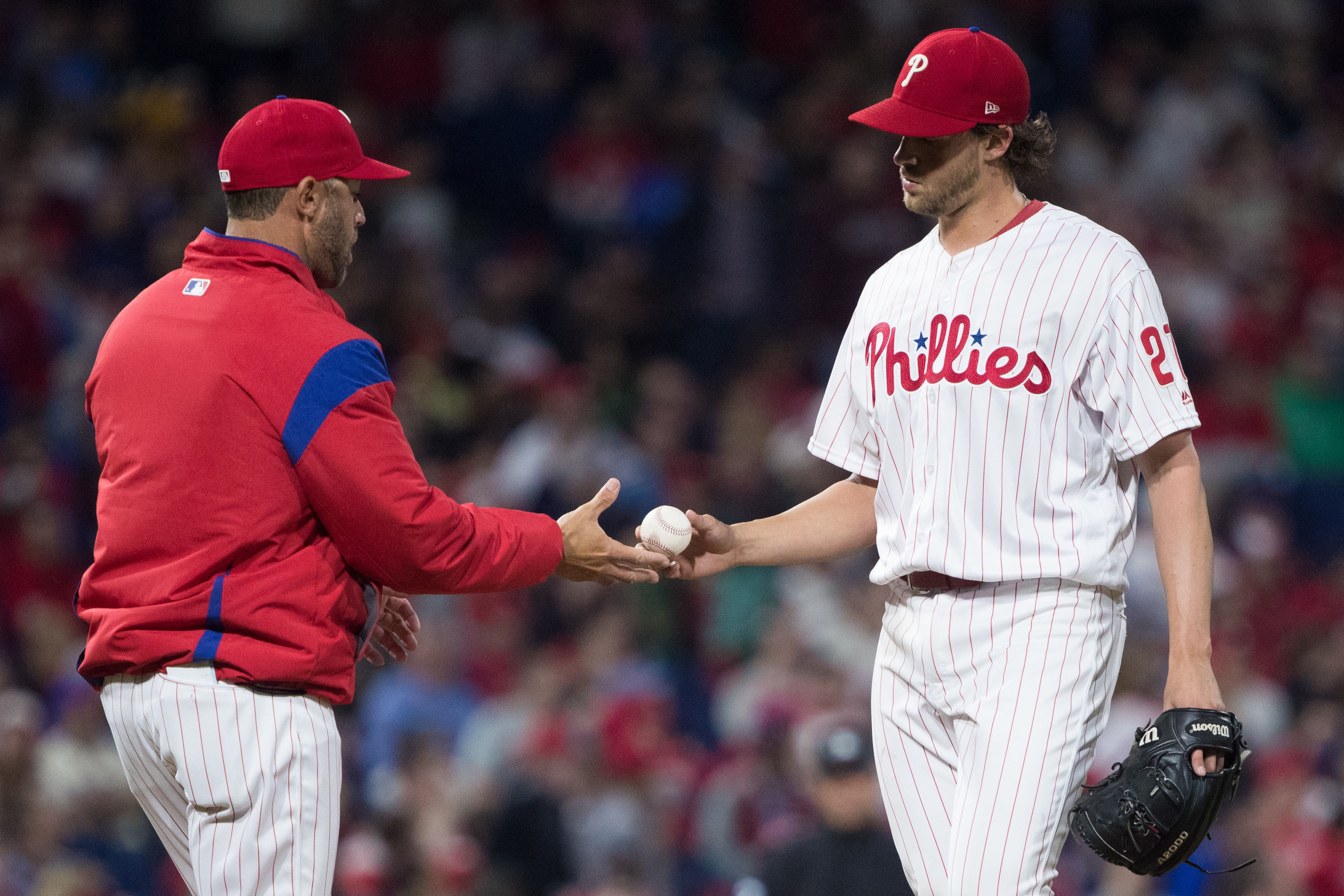Aaron Nola leaving the April 15th game