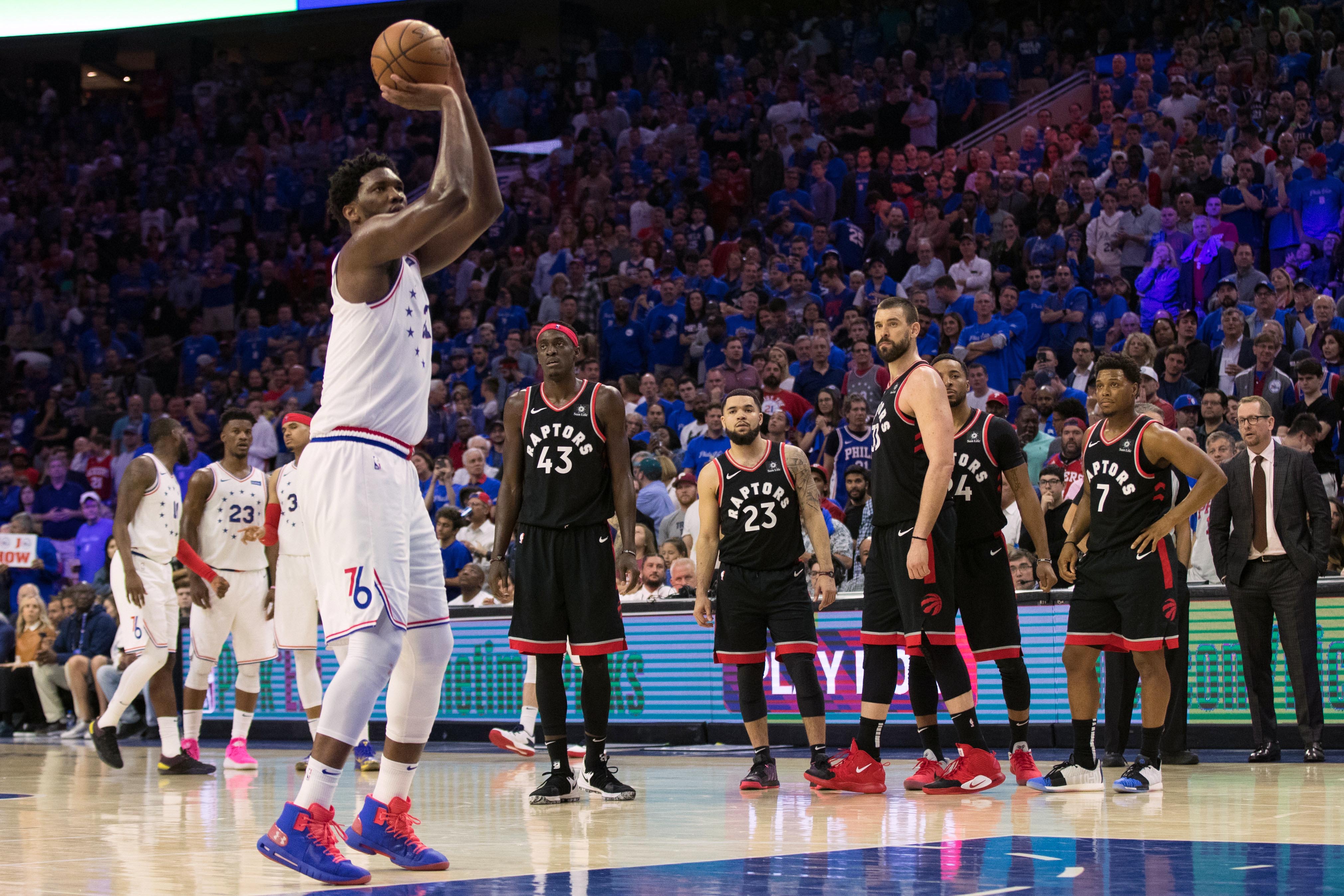 Joel Embiid in game 3 against Toronto