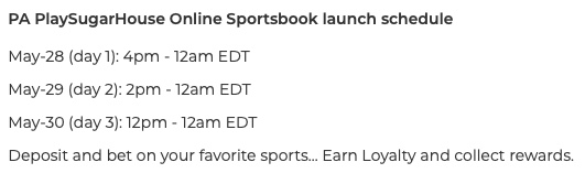 sugarhouse sportsbook test hours