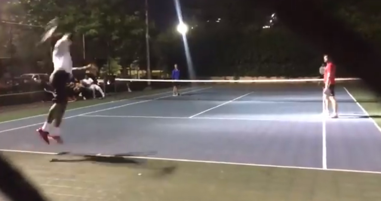 Embiid playing tennis