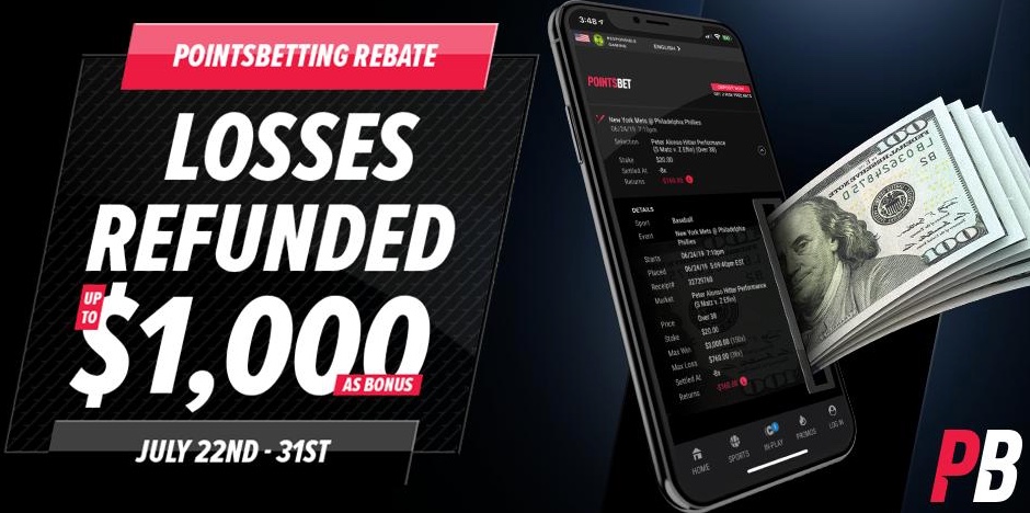 PointsBet Will Refund Up to $1k in PointsBetting Losses Through the End of the Month