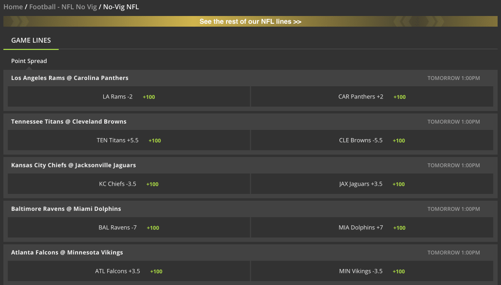 DraftKings Sportsbook Is Offering No Juice NFL Spreads Crossing Broad