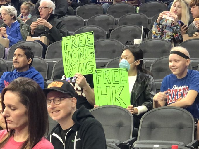 Two Fans Were Kicked Out of the Sixers Game for Displaying “Free Hong Kong” Signs