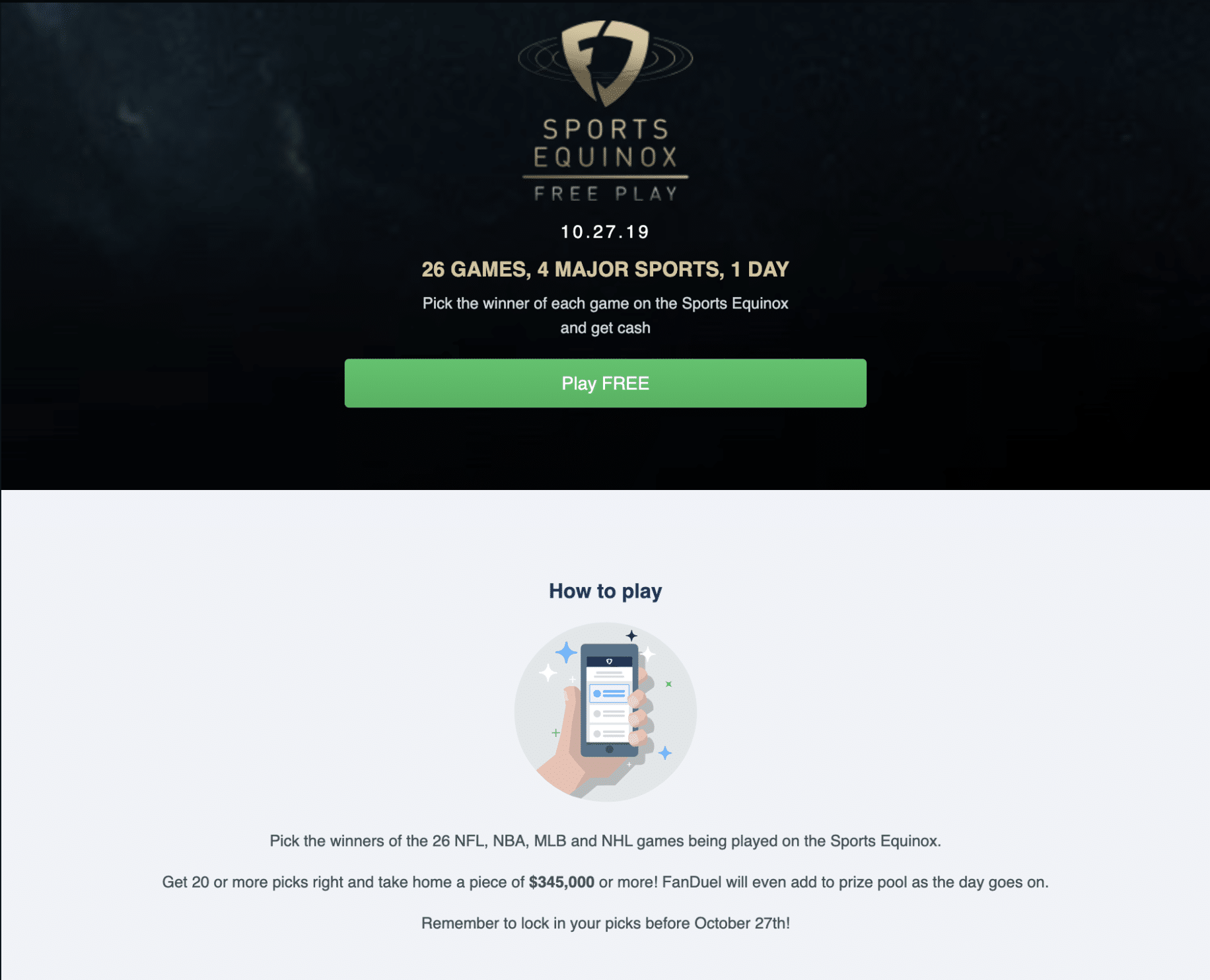 FanDuel Sportsbook equinox free play