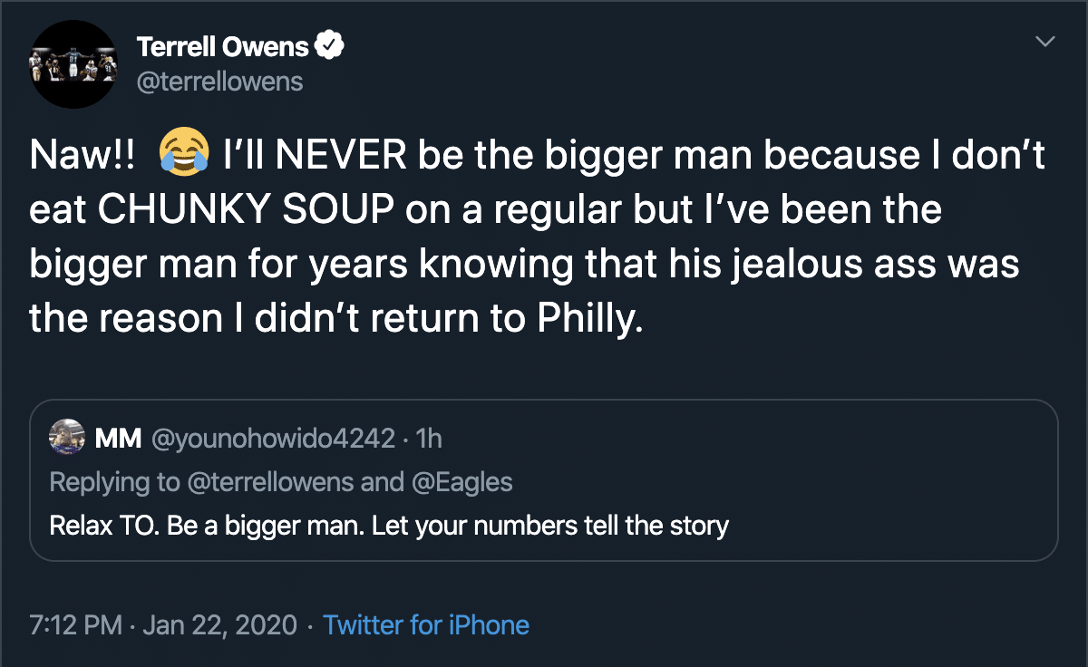 Terrell Owens Fires Back at Donovan McNabb