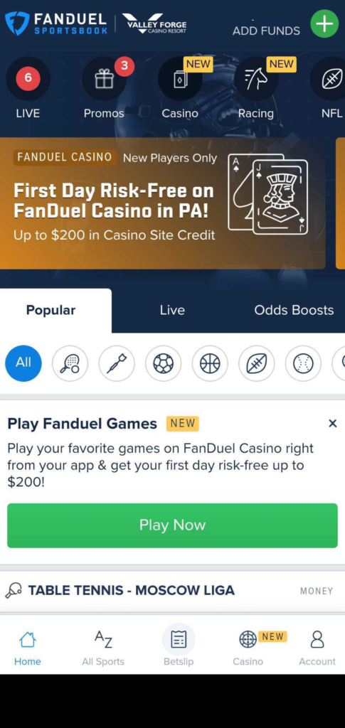 fanduel casino pa