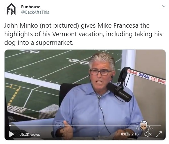 Mike Francesa Fed Up With Twitter Account That Shares Mike Francesa Video Clips