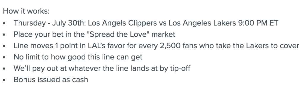 fanduel spread the love nba