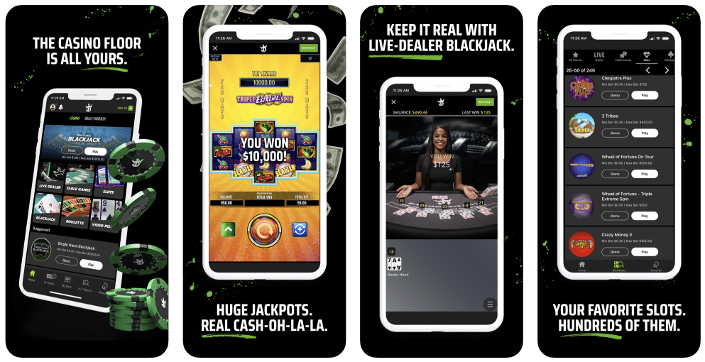 draftkings casino ios app screenshots