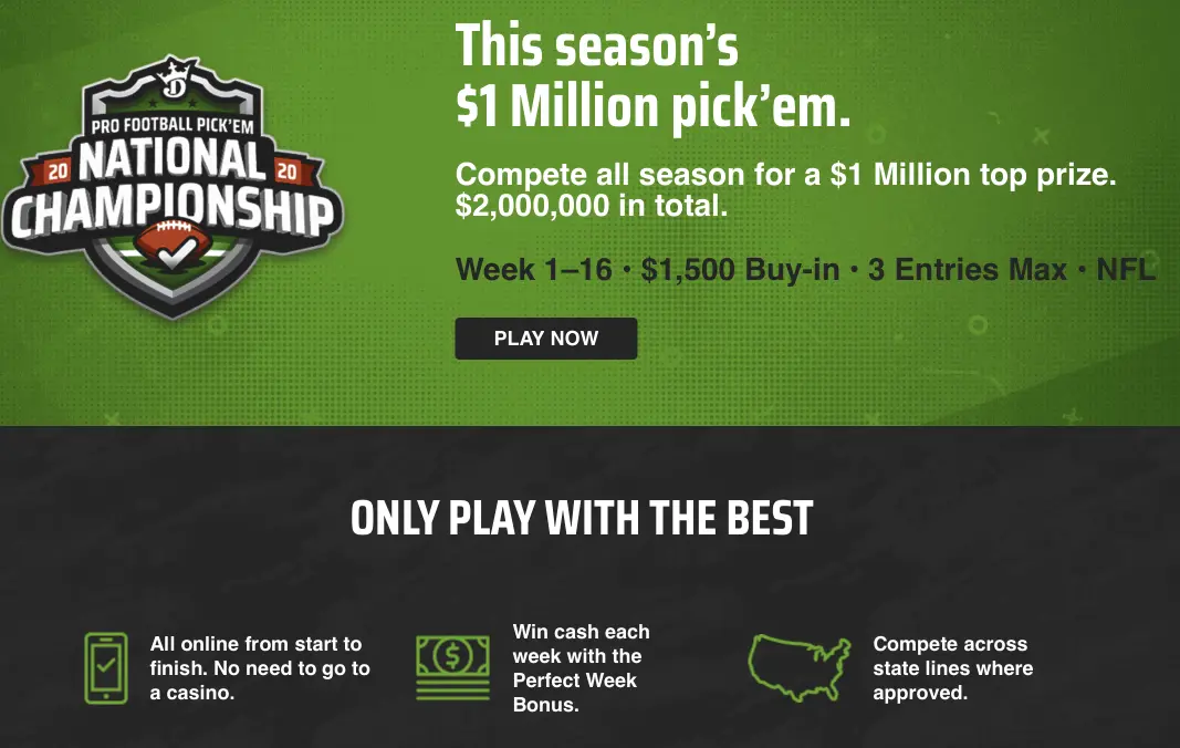 DraftKings Unleashes Massive NFL Pick 'Em For 2020 - How To Enter
