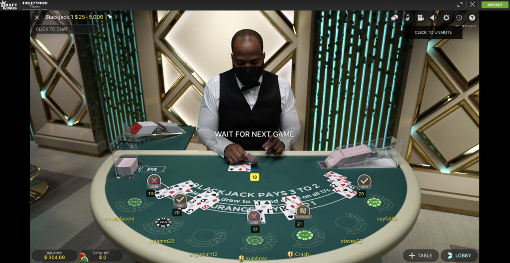 live dealer blackjack pa