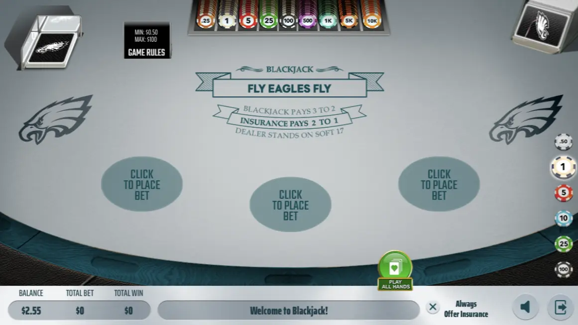 unibet eagles blackjack