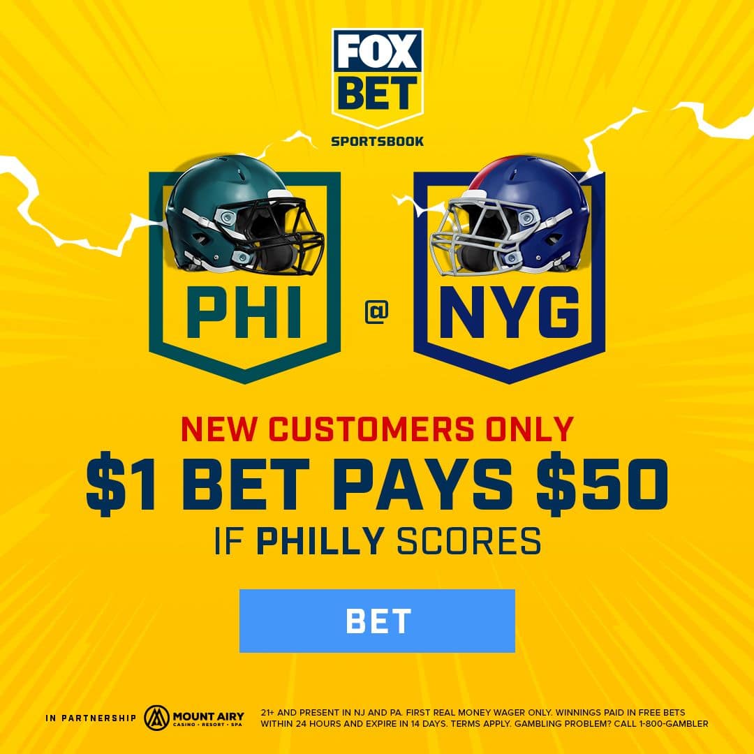 FOX Bet Has No Brainer 50-1 Odds on Eagles to Score Against Giants