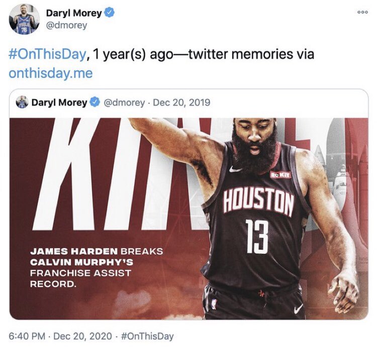 Daryl Morey Fined $50,000 for Since-Deleted Tweet