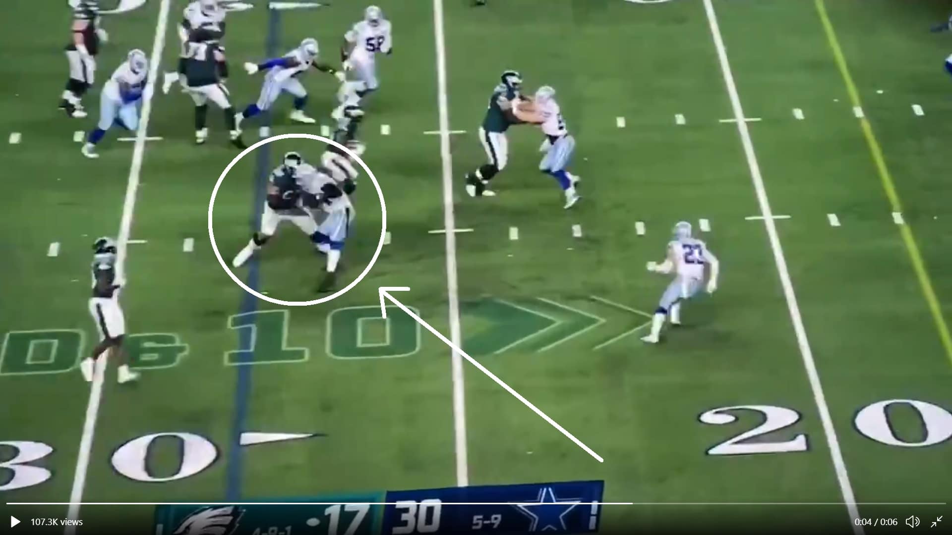 Looks Like Jordan Mailata’s Concussion was the Result of a Cheap Shot