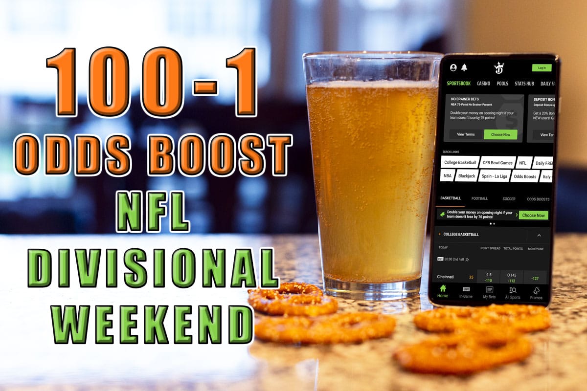 DraftKings Sportsbook No-Brainer: 100-1 Odds on NFL Divisional Round