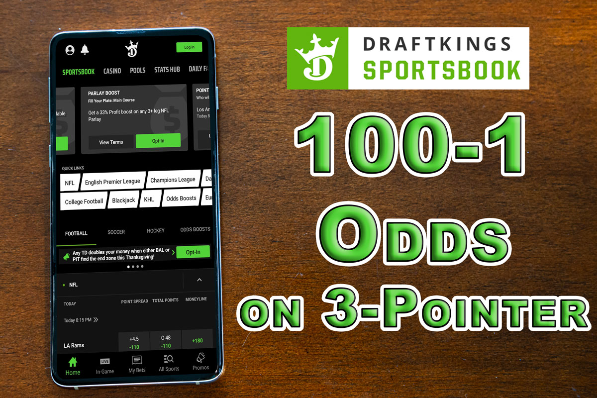 draftkings sportsbook 100-1 3 pointer odds