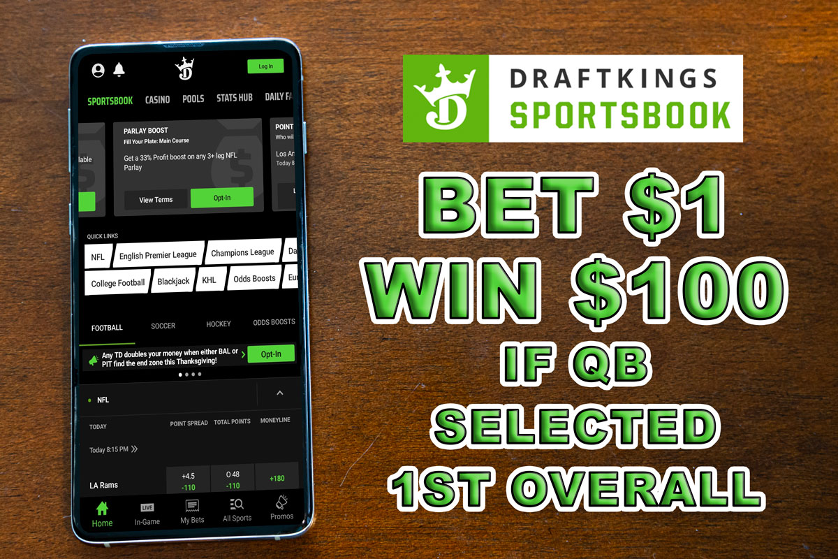 draftkings sportsbook 100-1 nfl draft