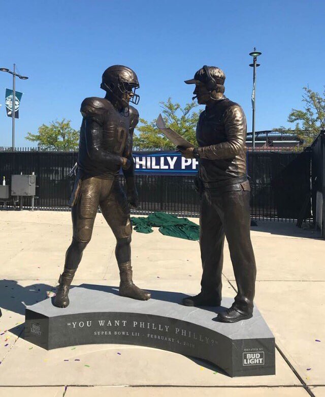 Nick Foles 'Philly Special' Statue Relocated at the Linc