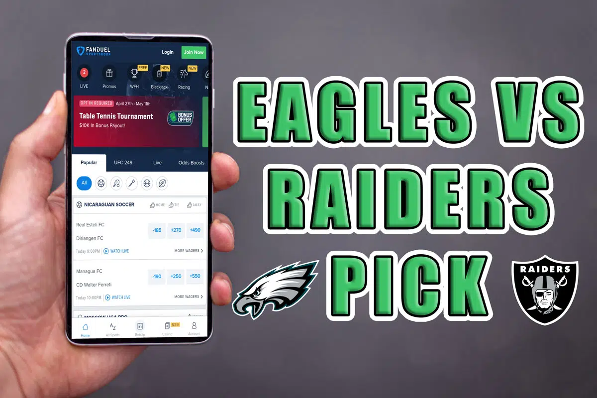 eagles raiders pick prediction odds