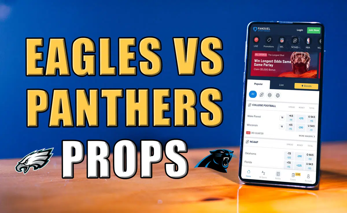 eagles panthers player props picks