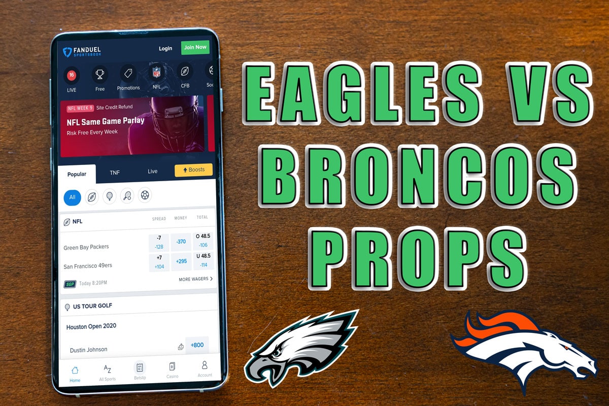 eagles broncos player props picks