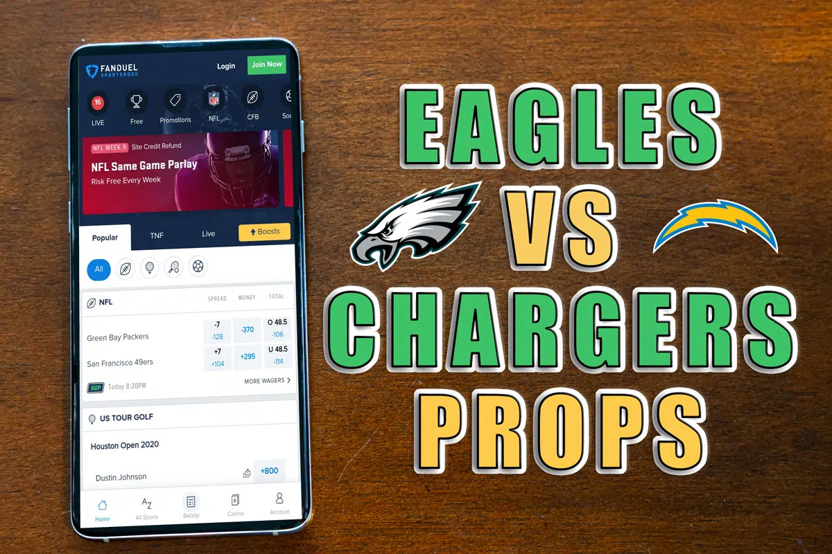 chargers eagles player props picks
