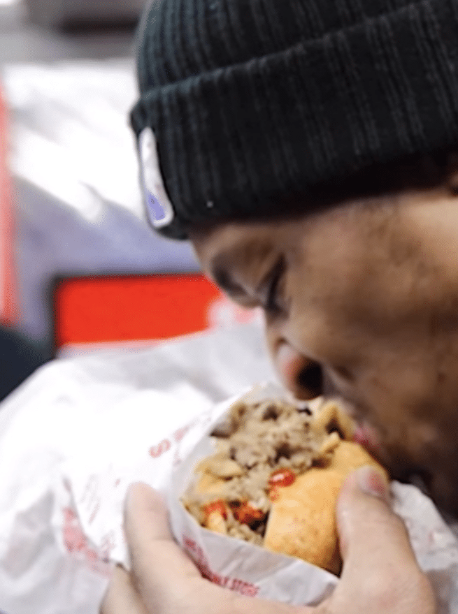 Sacramento Kings Player Bites into the Middle of a Pat’s Cheesesteak, Like an Animal