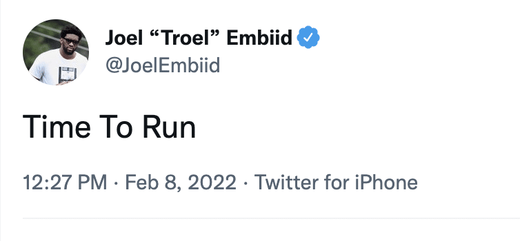 Joel Embiid, You Subtweeting Son Of A Bitch!