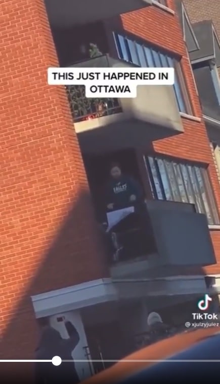 Canadian Guy Wearing Eagles Sweatshirt Has Had it with the Protests