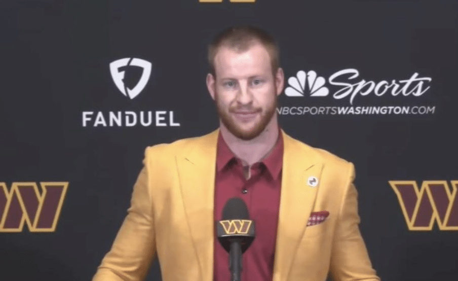 Carson Wentz Looking Like a Hot Dog at His Commies Press Conference