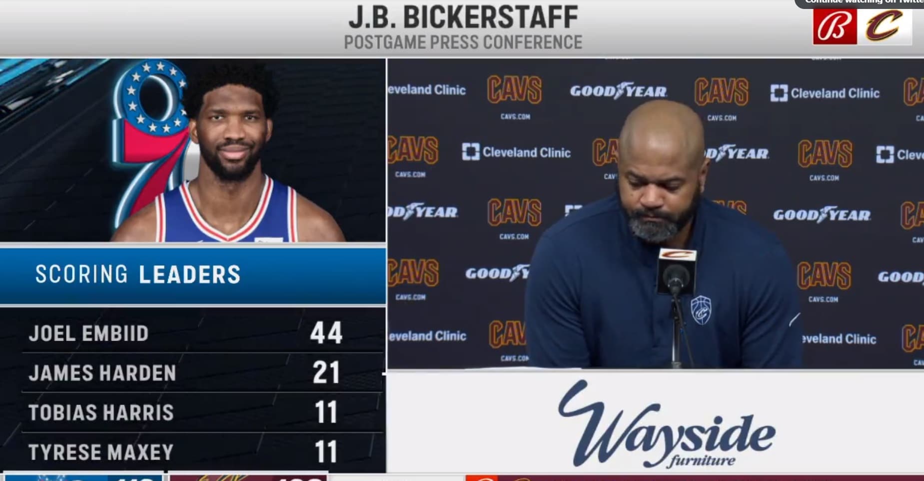 J.B. Bickerstaff Fined $15,000 for Crying About Fouls After Sixers Loss