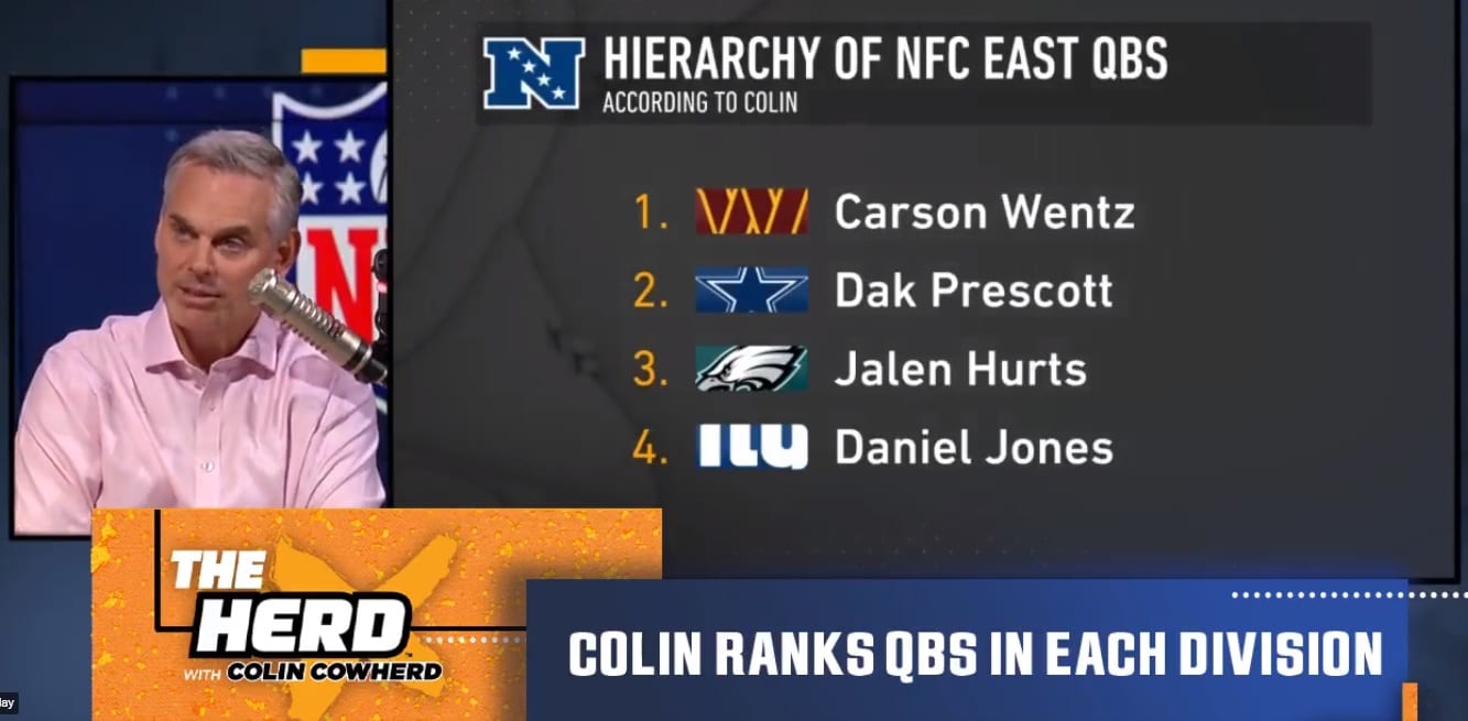 Colin Cowherd’s NFC East Quarterback Hierarchy Might be the Saddest Shit Ever