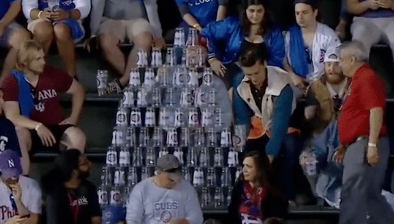 Nobody Hates Fun More than this Cubs Usher who Toppled a Beer Cup Pyramid