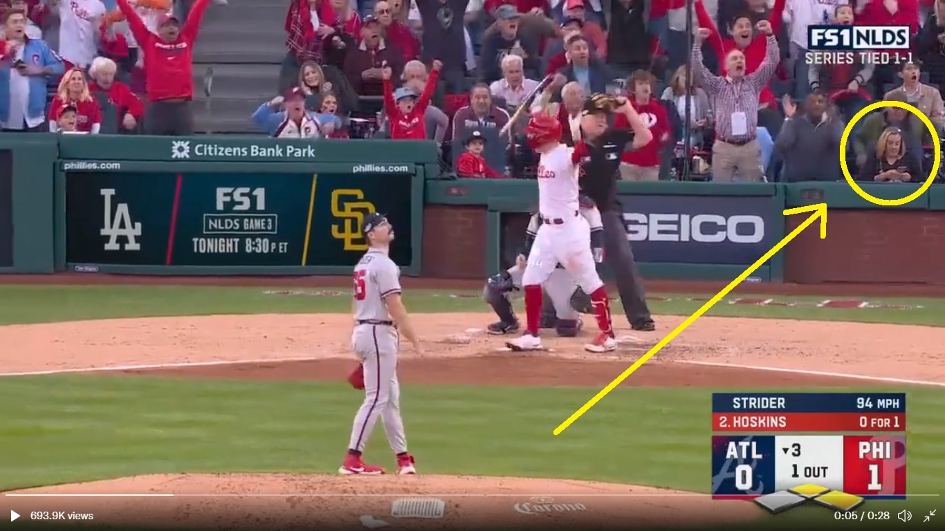 Phone Lady Totally Oblivious During Rhys Hoskins’ Homer