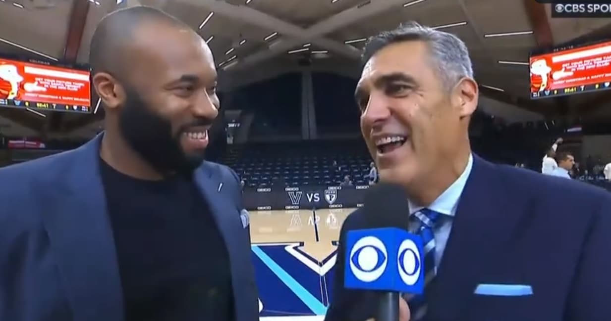 Jay Wright Interviewing Kyle Neptune for CBS is Weird