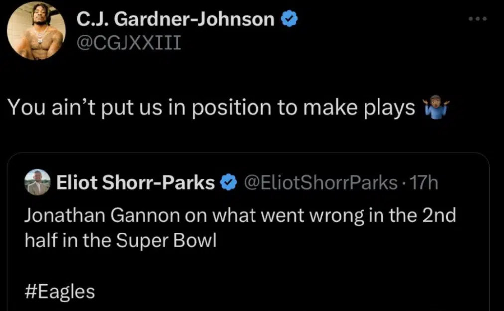 CJ GardnerJohnson Tweets and Deletes Criticism of Jonathan Gannon