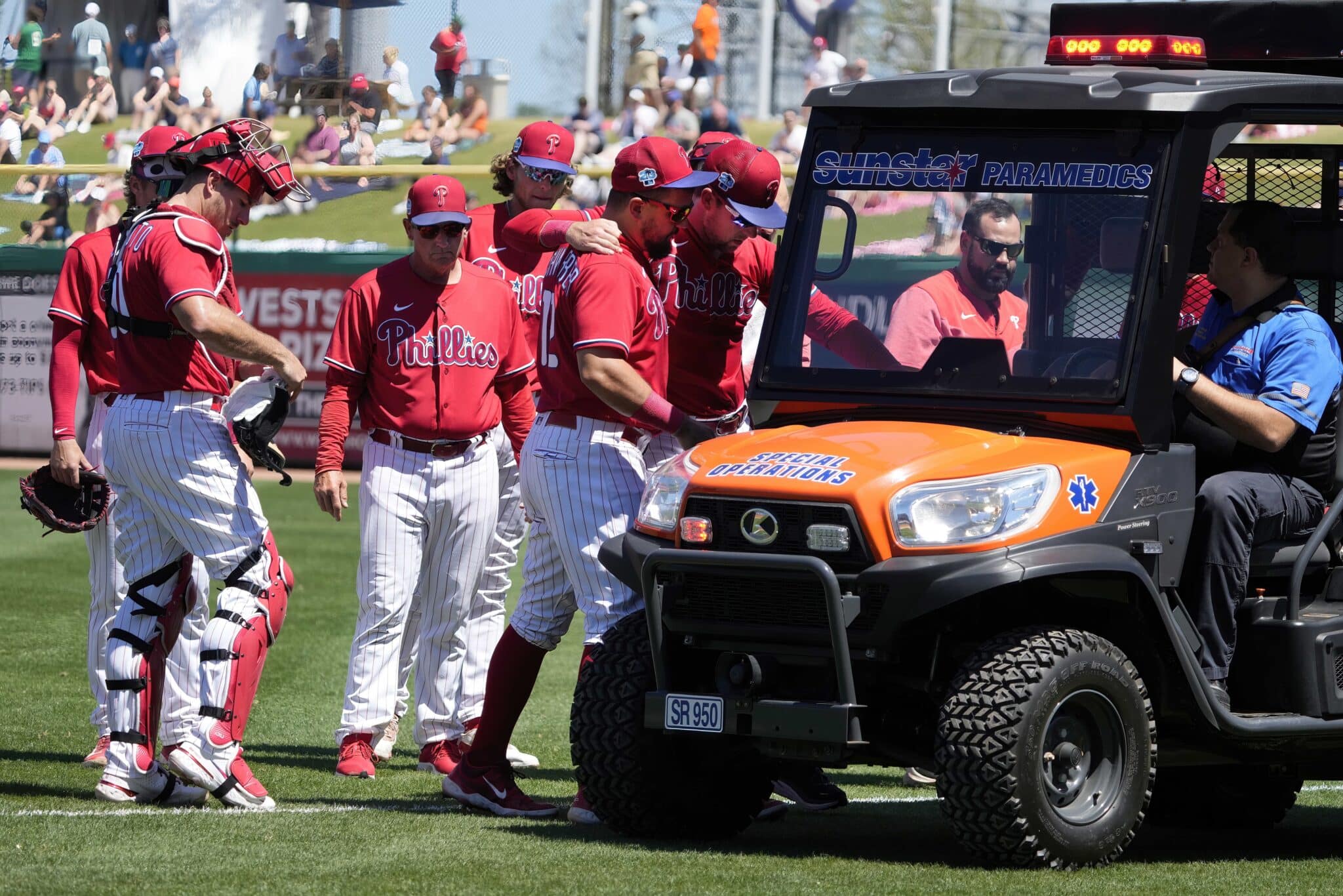 The Phillies Gave Injured Rhys Hoskins a Locker Anyway