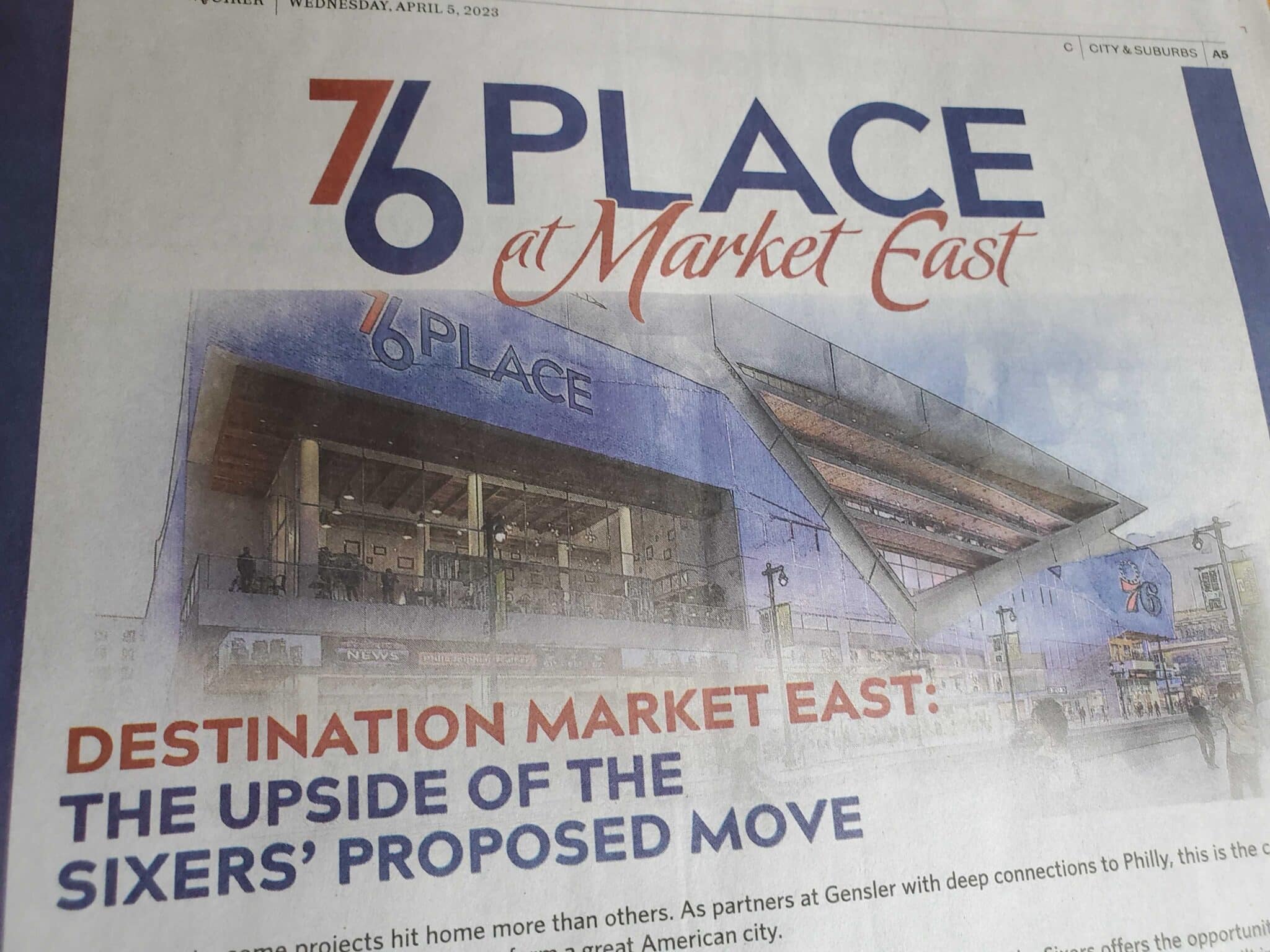 Sixers Run a Full-Page Inquirer Ad to Promote Arena Project