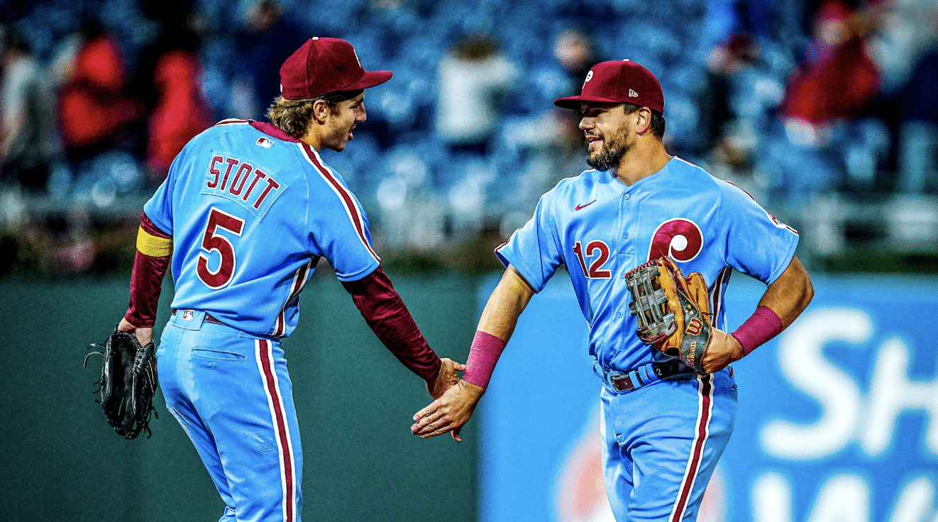 Why are the Phillies wearing blue uniforms in the World Series? 