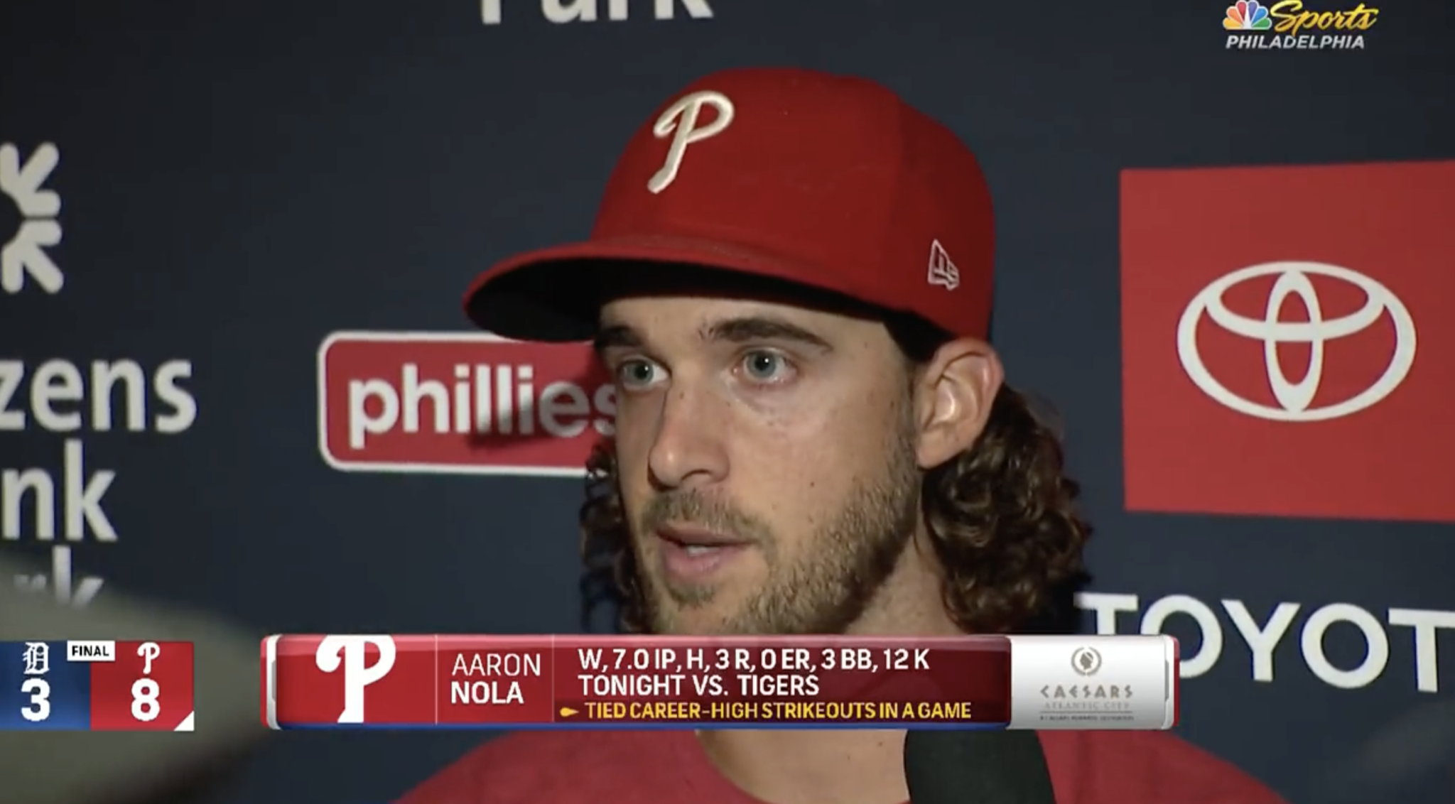 Aaron Nola Says the Pitch Clock “Was a Little Too Fast”