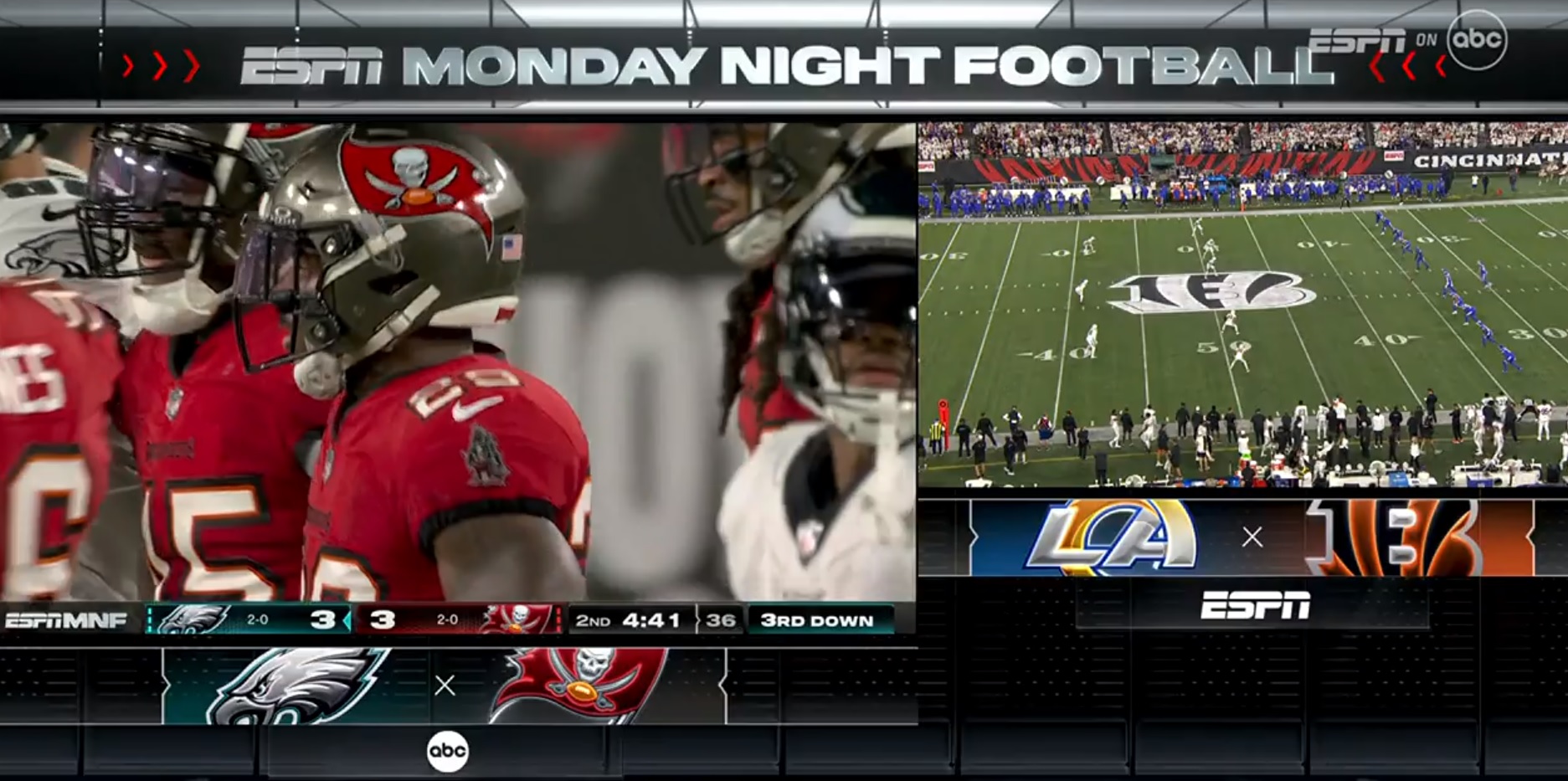 what channel is the monday night football game tonight