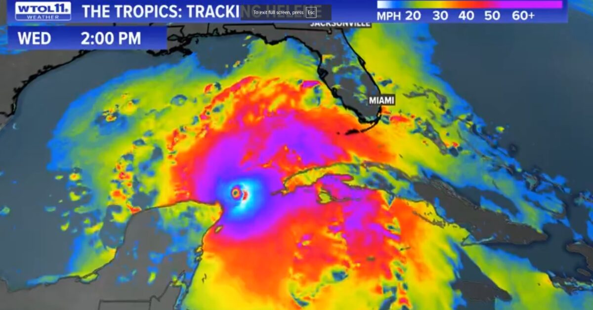 Forecast Shows SoontoBe Hurricane Helene Moving Through Tampa Area